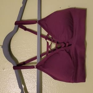 S - Purple - Victoria's Secret (Victoria Sport) Strappy Sports Bra